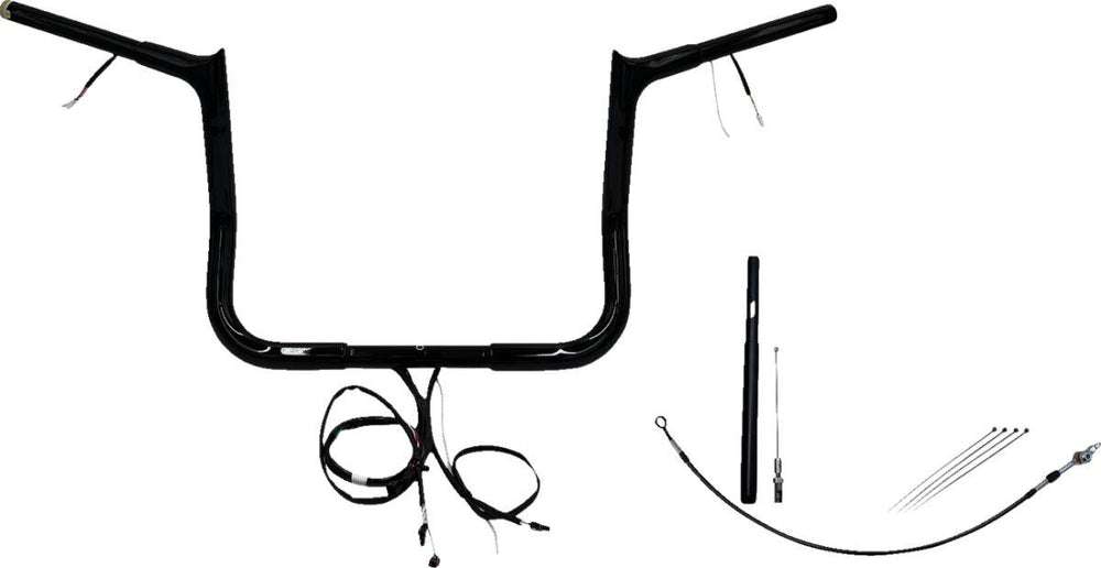 Fat Baggers Inc. EZ Install Wired 1-1/4" Pointed Top Handlebar Kit For Harley Davidson FLH 1868 ABS 2021 - Black