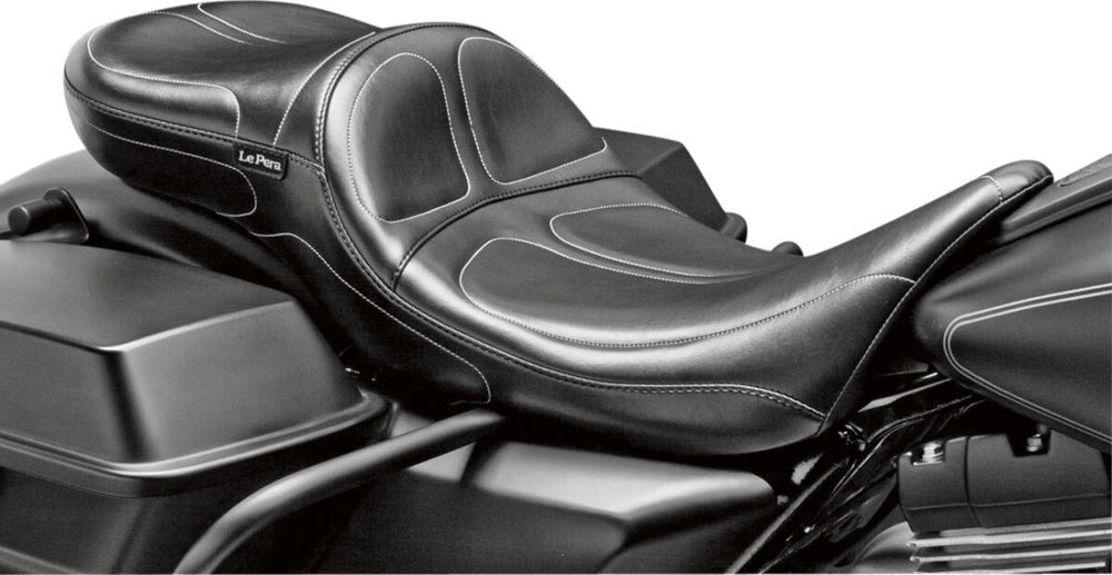 LE Pera Maverick Daddy Long Legs Seat For Harley Davidson FLHR 1584 2008-2011 Stitched - Black