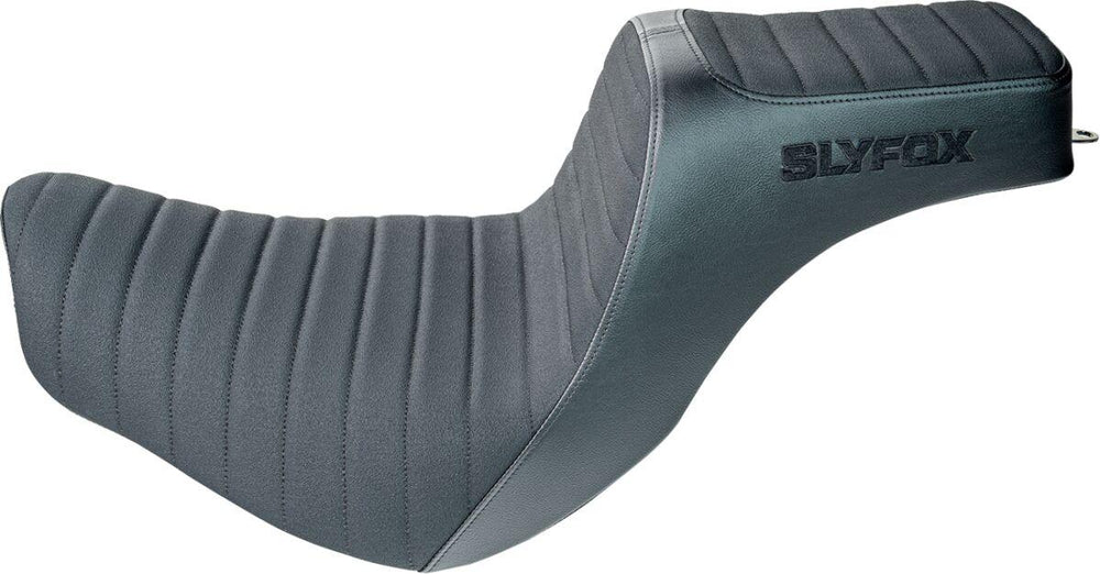 Slyfox High Noon Seat For Harley Davidson FLSB 1750 ABS 2018-2021 Black Logo/Classic Stitch - Black