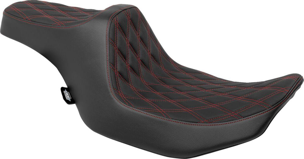 Drag Specialties Predator III Seat For Harley Davidson FLHX 1923 ABS 2024-2026 Double Diamond - Black/Red