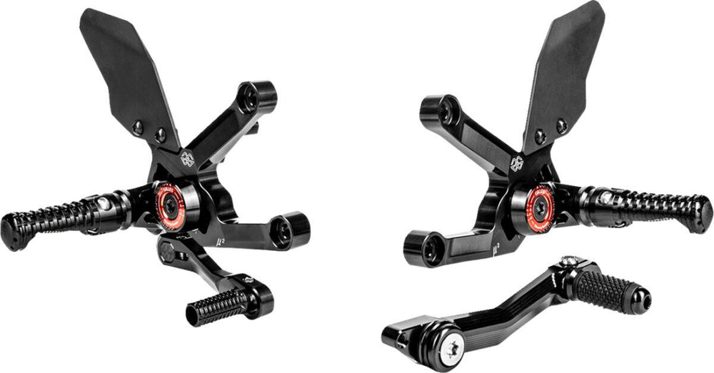 Gilles MUE2 Rearset For Triumph Speed Triple 1200 RR ABS 2022-2025 - Black/Red