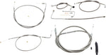 LA Choppers Standard Stainless Braided Handlebar Cable/Brake Hose Kit For Harley Davidson FLS 1690 2015-2017 30.5 cm - 35.5 cm (12" - 14") - Clear-Coated