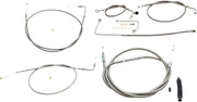 LA Choppers Standard Stainless Braided Handlebar Cable/Brake Hose Kit For Harley Davidson FLS 1690 2015-2017 30.5 cm - 35.5 cm (12" - 14") - Clear-Coated
