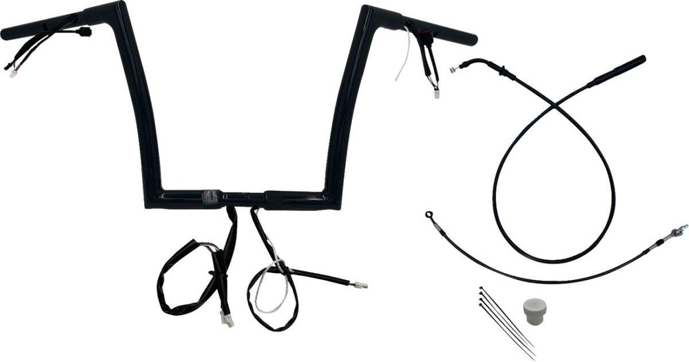 Fat Baggers Inc. 1-1/4" EZ Install Flat Top Handlebar For Harley Davidson FLHX 1923 2024-2026 30.5 cm (12") - Black