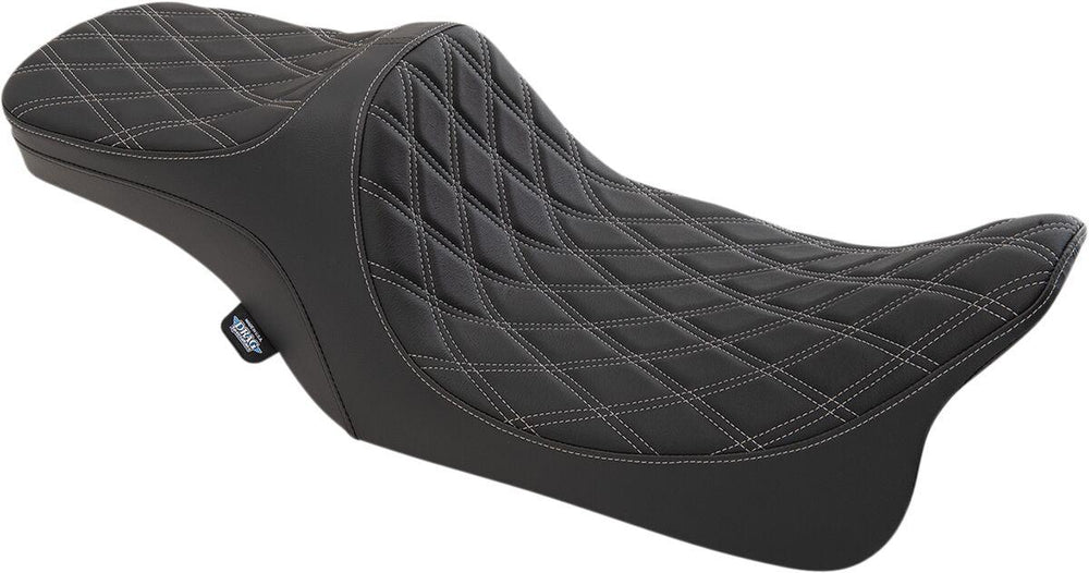 Drag Specialties Predator III 2 Up Seat For Harley Davidson FLHR 1340 1997-1998 - Black Silver