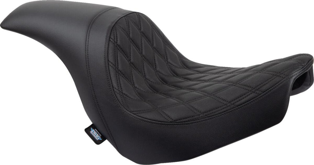 Drag Specialties Predator Seat For Harley Davidson FLSB 1750 2018-2021 Black Stitching Double Diamond - Black