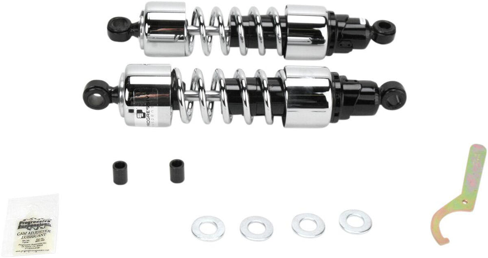 Progressive Suspension 412 Series Cruiser Shocks For Honda GL 1100 1980-1983 - Black/Chrome