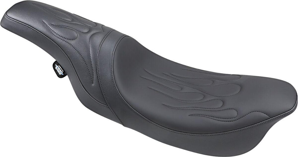 Drag Specialties Predator Flame Stitched Seat For Harley Davidson FLHR 1340 1997-1998 - Black