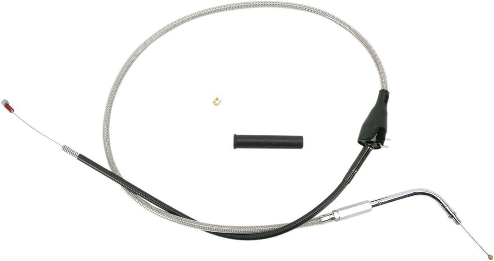 Drag Specialties Braided Idle Cable For Harley Davidson FLHRSEI 1550 2002 112 cm (44") - Silver Unfinished
