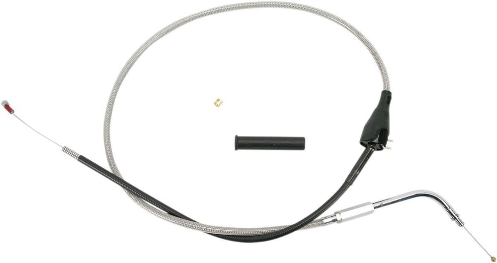 Drag Specialties Stainless Steel Braided Idle Cable For Harley Davidson VRSCA 1130 2002-2006 72.5 cm (28-1 2") - Silver Unfinished