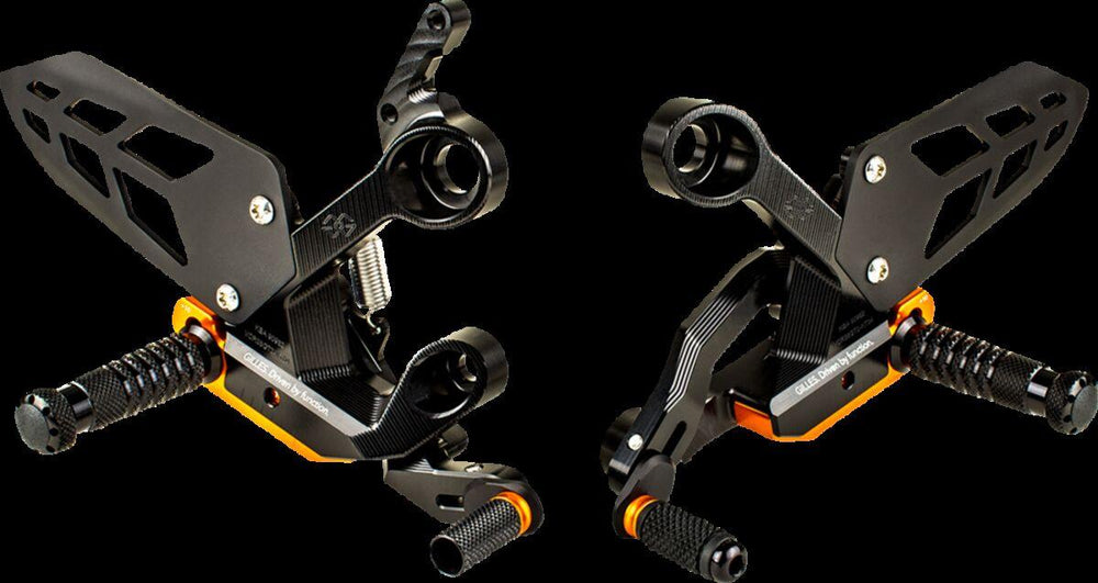 Gilles Adjustable Rearset For KTM Duke 790 ABS 2018-2024 - Black/Orange