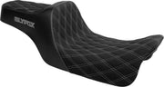 Slyfox High Noon Seat For Harley Davidson FLHX 1923 ABS 2024-2025 Double Diamond/Silver Logo - Black/Silver