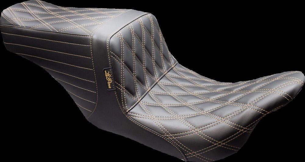 LE Pera Tailwhip Up Front Seat For Harley Davidson FLH 1868 ABS 2021 Chestnut Double Diamond Stitch - Black