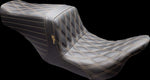 LE Pera Tailwhip Up Front Seat For Harley Davidson FLH 1868 ABS 2021 Chestnut Double Diamond Stitch - Black