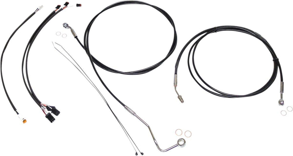 Magnum Shielding XR Handlebar Cable Install Kit For Harley Davidson FLHR 1750 2021-2022 38 - 43cm (15" - 17") - Black Chrome