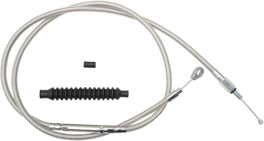 LA Choppers Stainless Steel Braided Clutch Cable For Harley Davidson FLHRS 1584 2007 12" - 14" - Polished