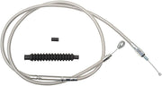 LA Choppers Stainless Steel Braided Clutch Cable For Harley Davidson FLHRS 1450 2004-2006 12" - 14" - Polished
