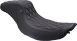 Mustang Double Diamond Squareback Seat For Harley Davidson FLHR 1340 1997-1998 - Black