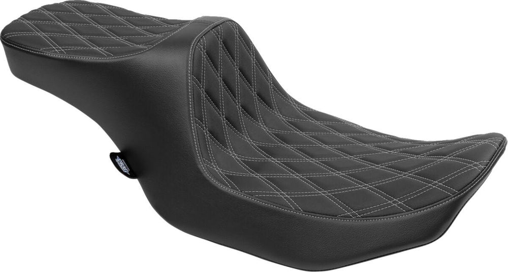 Drag Specialties Predator III Seat For Harley Davidson FLHX 1923 ABS 2024-2026 Double Diamond - Black/Silver