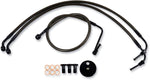 LA Choppers Midnight Braided Brake Hose Kit For Harley Davidson FXDF 1584 2008-2011 12" - 14" - Black/Midnight