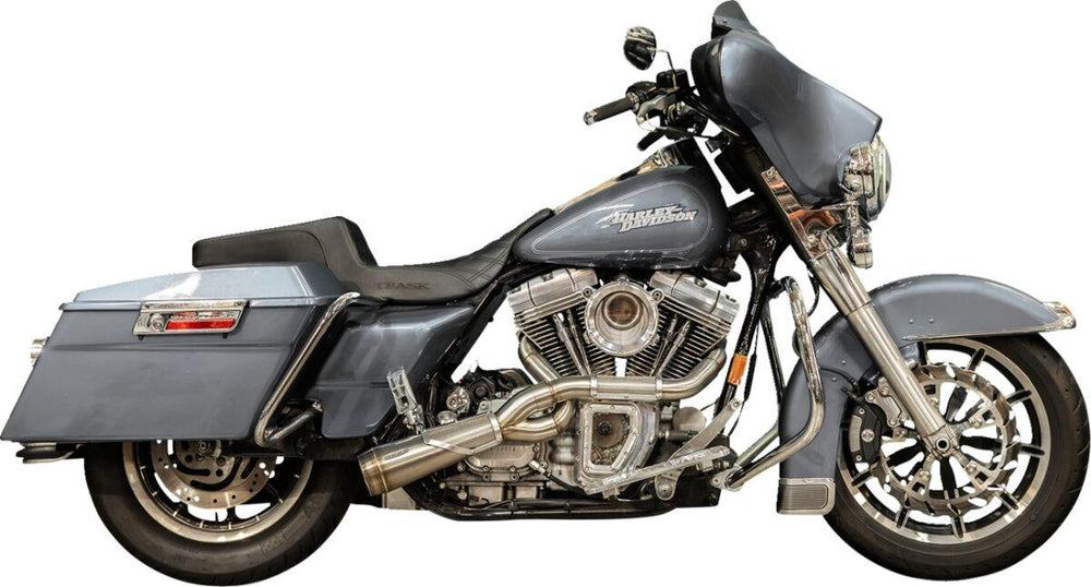 Trask 2 Into 1 Big Sexy Exhaust System For Harley Davidson FLHR 1450 1999-2003 - Raw