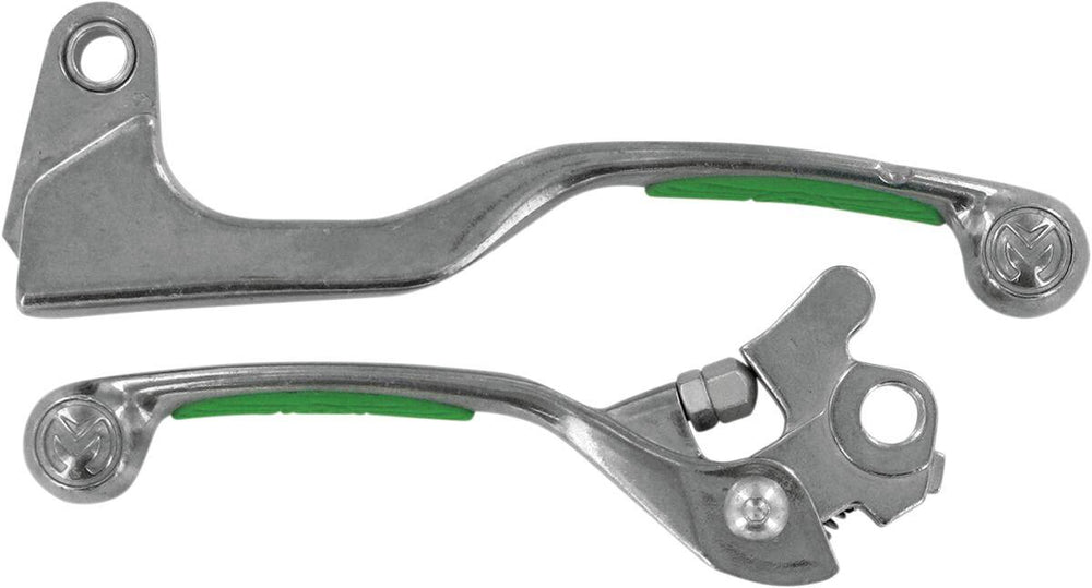 Moose Racing Competition Grip Lever Set For Kawasaki KX250 2005-2008 - Green Silver