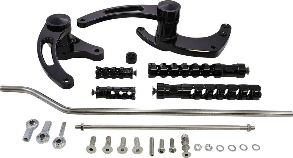 Accutronix Muzzle Brake Forward Controls For Harley Davidson FXD 1450 2000-2001 Slotted - Black