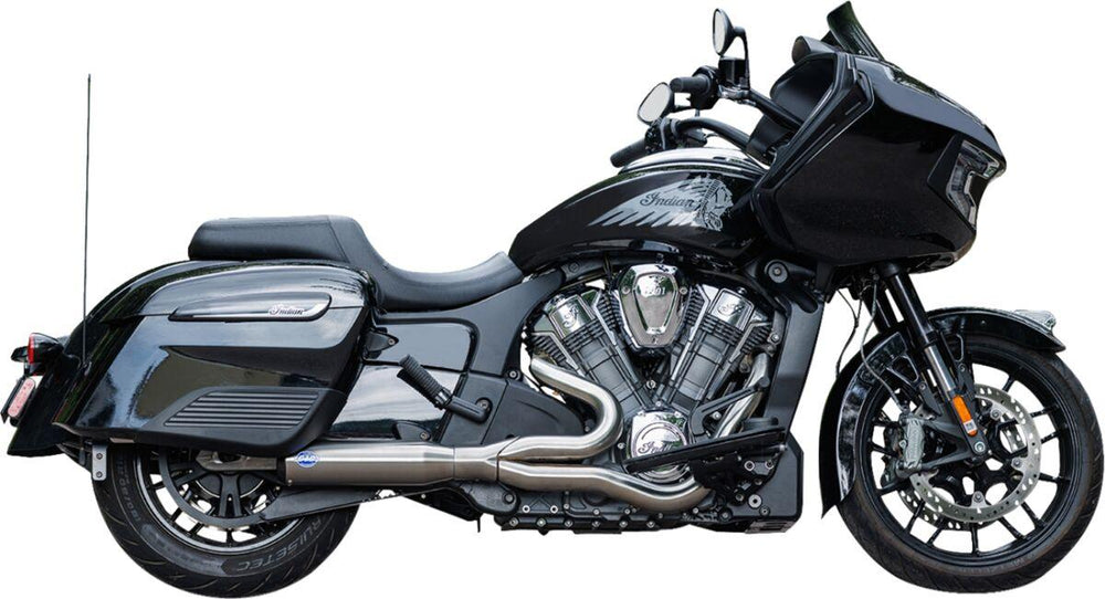 S&S Cycle 2 Into 1 Qualifier Exhaust System For Indian Challenger 108 2020-2023 - Brushed