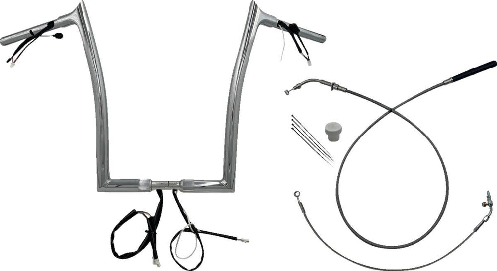 Fat Baggers Inc. 1-1 4" EZ Install Pointed Top Handlebar For Harley Davidson FLHX 1923 2024-2025 40.5 cm (16") - Chrome