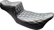 LE Pera Tailwhip Daddy Long Legs Seat For Harley Davidson FLH 1868 ABS 2021 Double Diamond - Black/Green