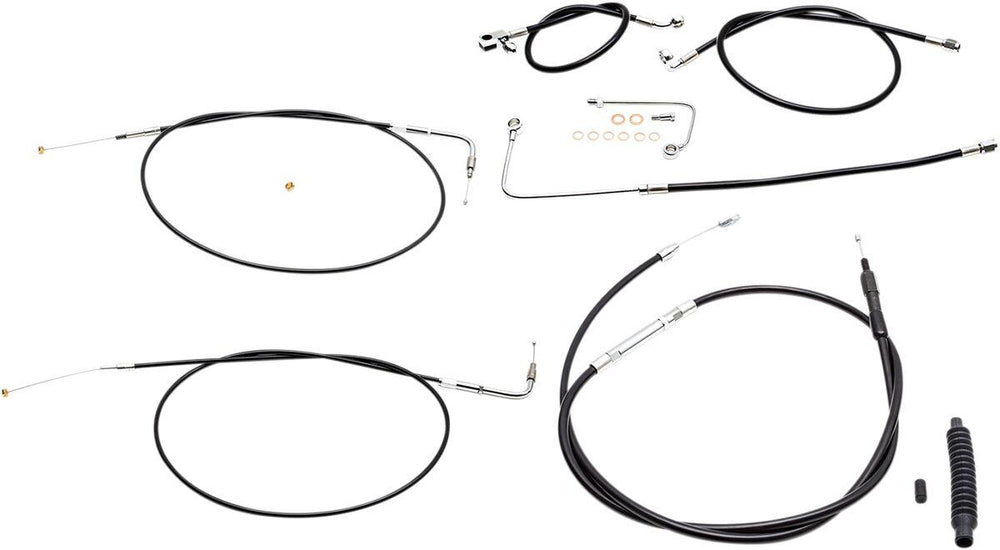 LA Choppers Standard Black Vinyl Handlebar Cable/Brake Hose Kit For Harley Davidson FLS 1690 2015 30.5 cm - 35.5 cm (12" - 14") - Black