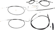LA Choppers Standard Black Vinyl Handlebar Cable/Brake Hose Kit For Harley Davidson FLS 1690 2015 30.5 cm - 35.5 cm (12" - 14") - Black