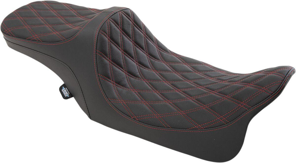 Drag Specialties Predator III 2 Up Seat For Harley Davidson FLHR 1340 1997-1998 - Black Red