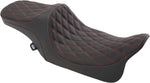 Drag Specialties Predator III 2 Up Seat For Harley Davidson FLHR 1340 1997-1998 - Black Red