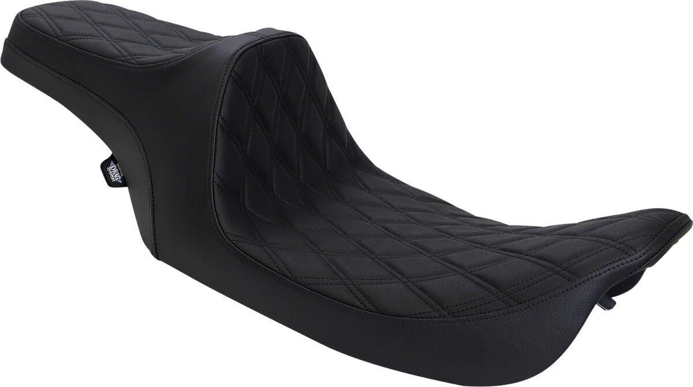 Drag Specialties Predator III Seat For Harley Davidson FLHR 1340 1997-1998 Black Stitching Double Diamond - Black