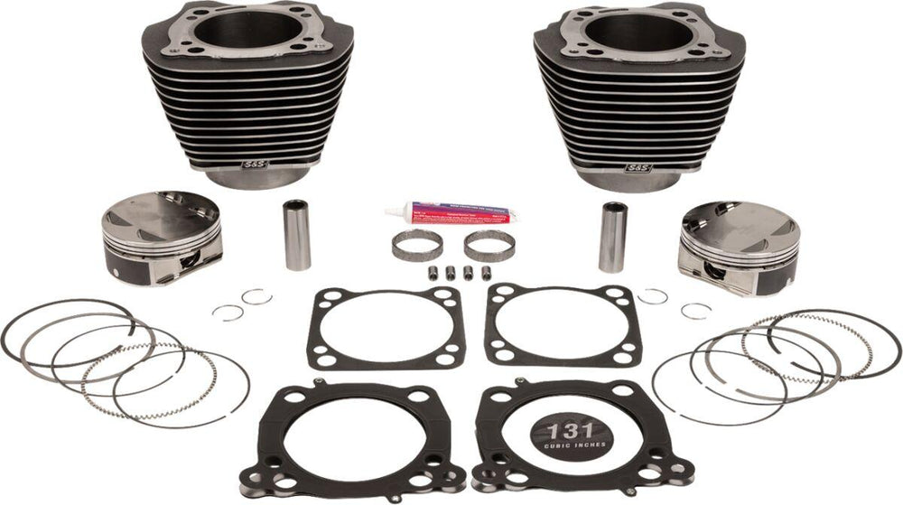 S&S Cycle Cylinder Kit For Harley Davidson FLDE 1750 ABS 2018-2020 - Black Granite/Highlighted Fins