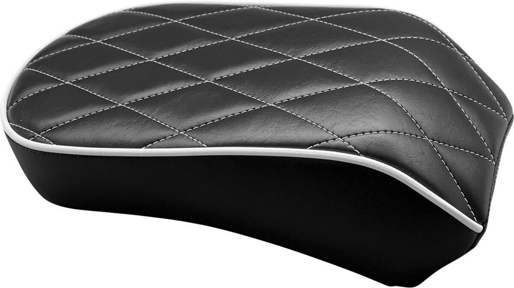 LE Pera Bare Bones Series Pillion Pad For Harley Davidson FLDE 1750 ABS 2018-2020 White Stitching - Black