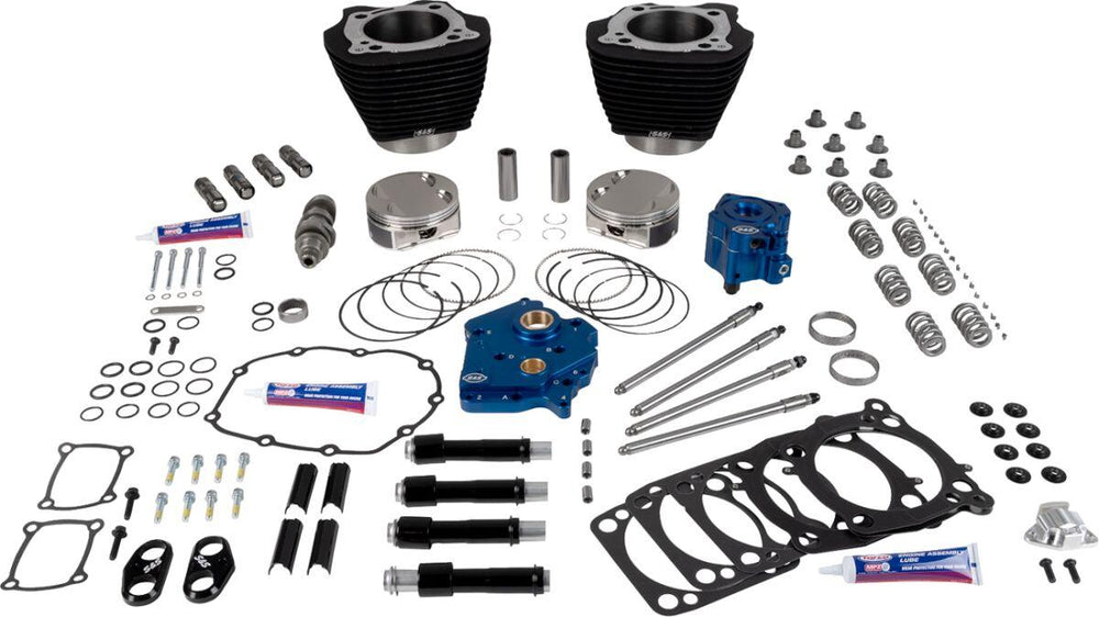 S&S Cycle 129" Power Package Engine Performance Kit For Harley Davidson FLDE 1750 ABS 2018-2020 - Black/Non-Highlighted Fins
