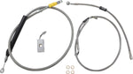 LA Choppers Standard Stainless Braided Quick Connect Handlebar Cable/Brake Hose Kit For Harley Davidson FLDE 1750 ABS 2018-2020 38 cm - 43 cm (15" - 17") - Clear-Coated