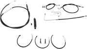 LA Choppers Complete Black Vinyl Braided Handlebar Cable/Brake Hose Kit For Harley Davidson FLS 1690 2016-2017 30.5 cm - 35.5 cm (12" - 14") - Black/Clear-Coated