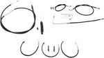 LA Choppers Complete Black Vinyl Braided Handlebar Cable/Brake Hose Kit For Harley Davidson FLS 1690 2016-2017 38 cm - 43 cm (15" - 17") - Black/Clear-Coated