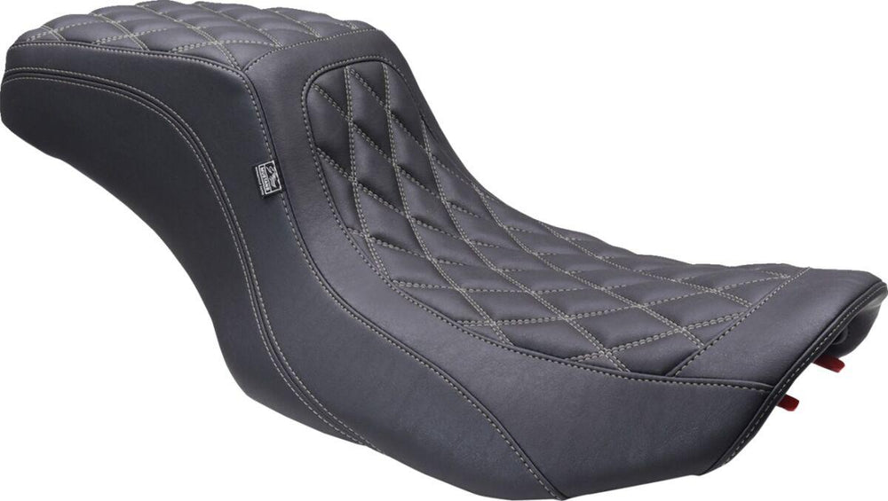Mustang Double Diamond Squareback Seat For Harley Davidson FLHX 1923 2024-2026 - Black/Grey