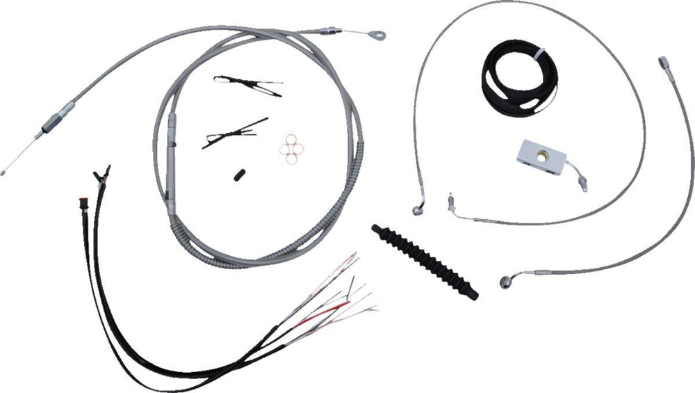 LA Choppers Handlebar Cable/Brake Hose Kit Non-ABS For Harley Davidson FLDE 1750 ABS 2018-2020 30.5 cm - 35.5 cm (12" - 14") - Clear-Coated