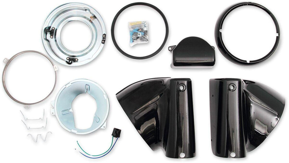 Drag Specialties Nacelle Headlight Kit For Harley Davidson FLST 1340 1987-1990 - Black