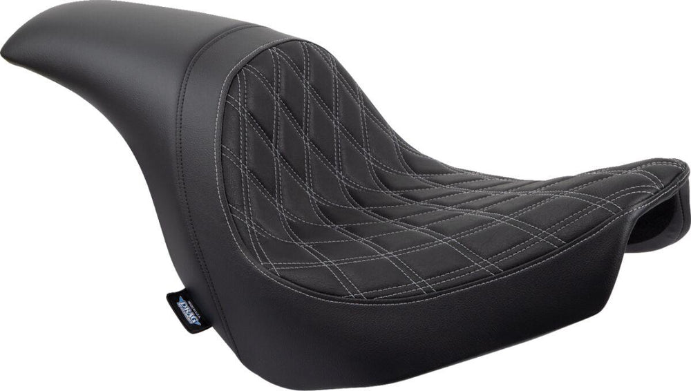 Drag Specialties Predator Seat For Harley Davidson FLSB 1750 2018-2021 Silver Stitching Double Diamond - Black