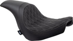 Drag Specialties Predator Seat For Harley Davidson FLSB 1750 2018-2021 Silver Stitching Double Diamond - Black