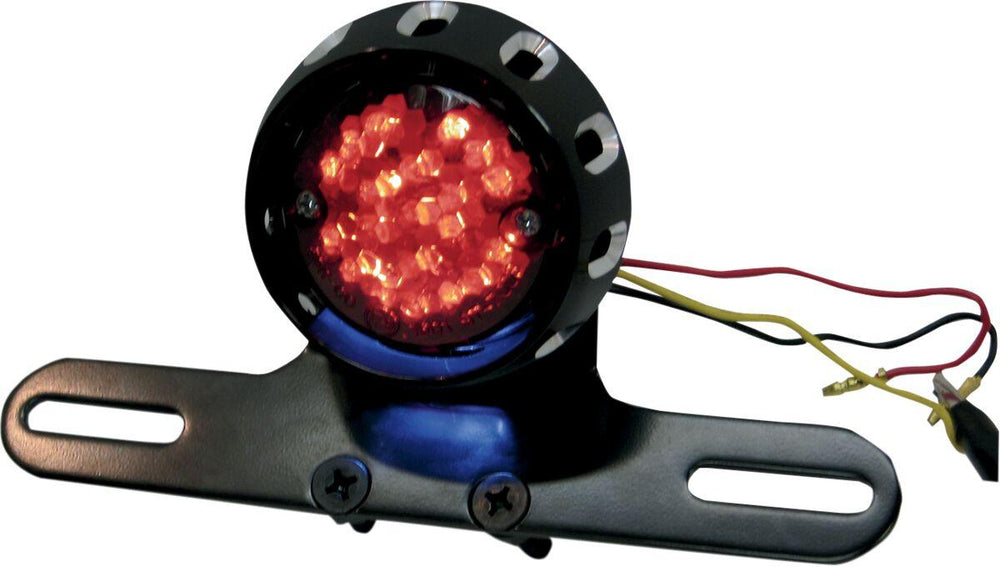 Drag Specialties Custom Bobber Led Taillight & License Plate Mount Rear Red - Black