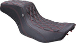 Mustang Double Diamond Squareback Seat For Harley Davidson FLHX 1923 2024-2026 - Black/Red