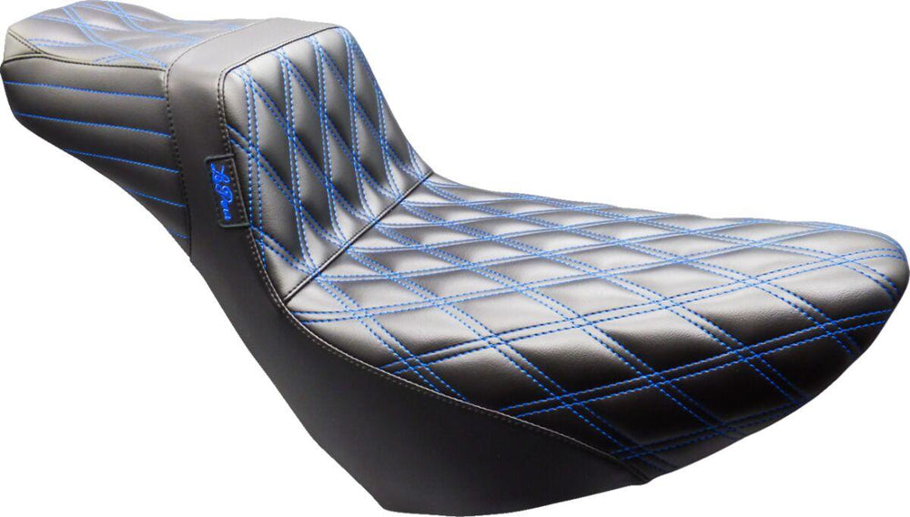 LE Pera Tailwhip Daddy Long Legs Seat For Harley Davidson FLSB 1750 ABS 2018-2021 Double Diamond - Black/Blue