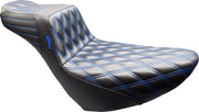 LE Pera Tailwhip Daddy Long Legs Seat For Harley Davidson FLSB 1750 ABS 2018-2021 Double Diamond - Black/Blue